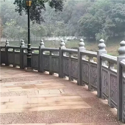 公园花岗岩浮雕石栏杆 石护栏厂家雕刻安装